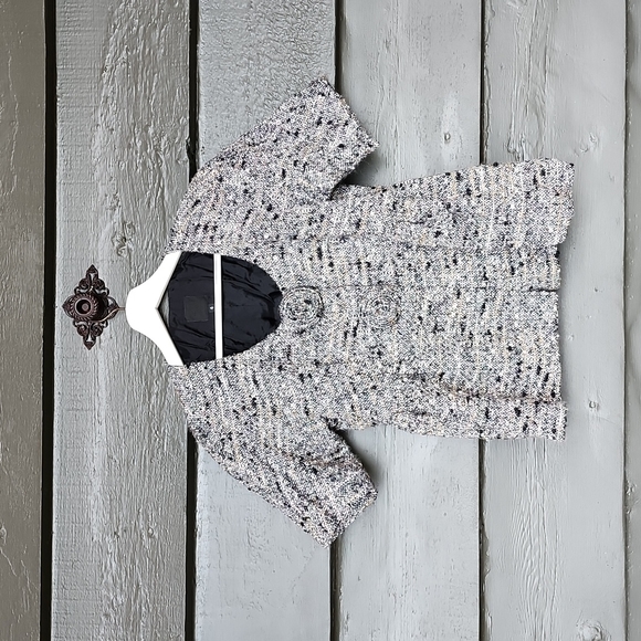 ANNA SUI Tweed Rosette Embellished Peplum Jacket sz 4 Women's - Picture 2 of 8